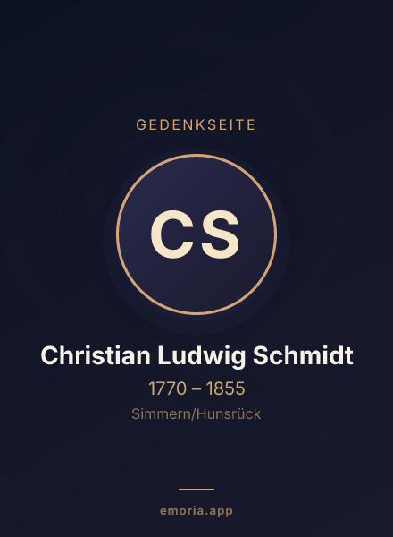 Gedenkportrait von Christian Ludwig Schmidt