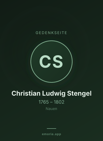 Gedenkportrait von Christian Ludwig Stengel