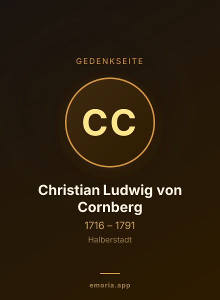 Gedenkportrait von Christian Ludwig von Cornberg