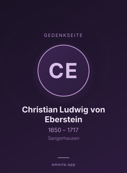 Gedenkportrait von Christian Ludwig von Eberstein