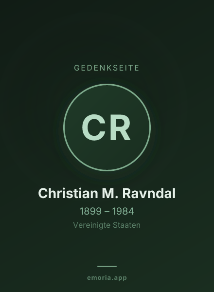 Gedenkportrait von Christian M. Ravndal