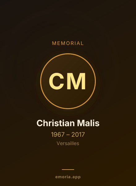 Memorial portrait of Christian Malis
