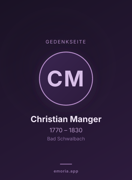 Gedenkportrait von Christian Manger