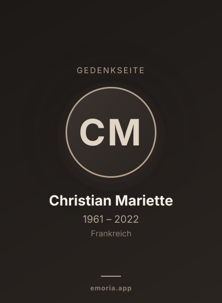 Gedenkportrait von Christian Mariette