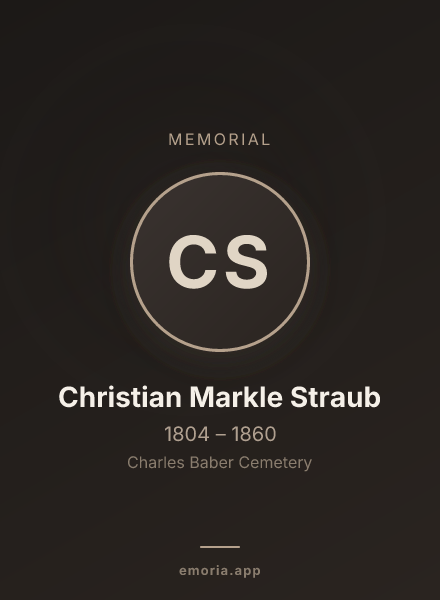 Memorial portrait of Christian Markle Straub