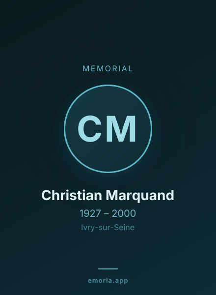 Memorial portrait of Christian Marquand