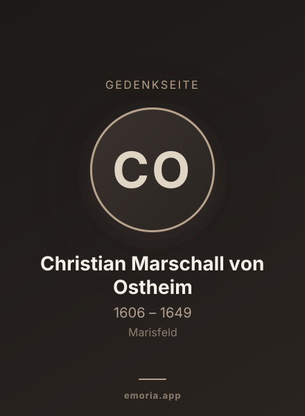 Gedenkportrait von Christian Marschall von Ostheim