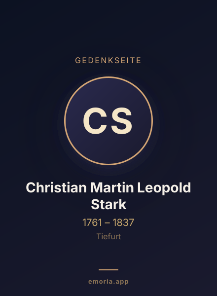 Gedenkportrait von Christian Martin Leopold Stark
