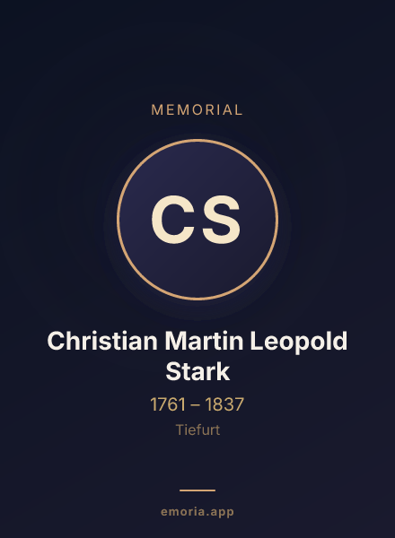 Memorial portrait of Christian Martin Leopold Stark