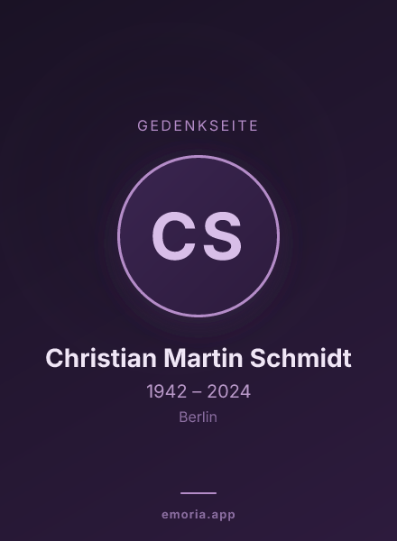 Gedenkportrait von Christian Martin Schmidt