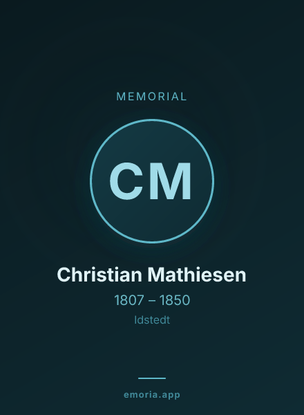 Memorial portrait of Christian Mathiesen
