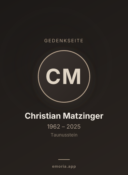 Gedenkportrait von Christian Matzinger