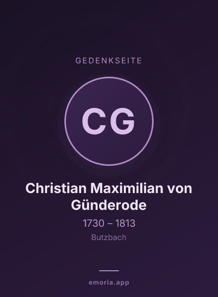Gedenkportrait von Christian Maximilian von Günderode
