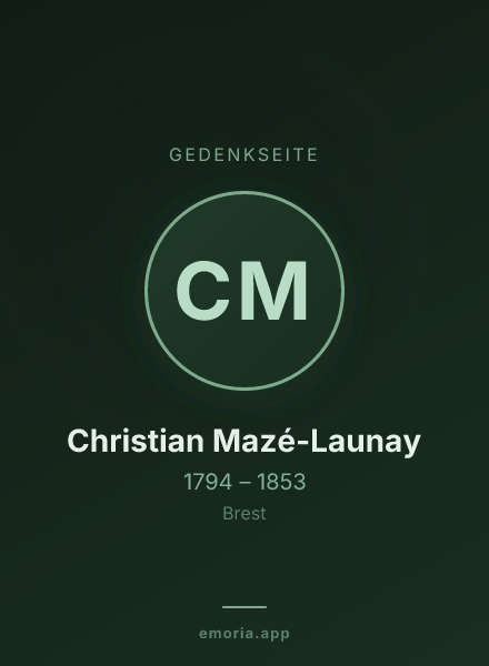 Gedenkportrait von Christian Mazé-Launay