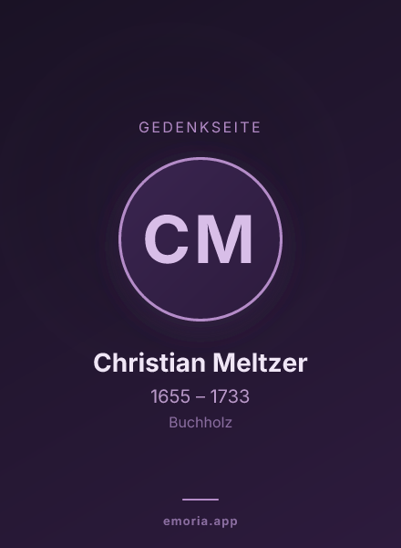 Gedenkportrait von Christian Meltzer