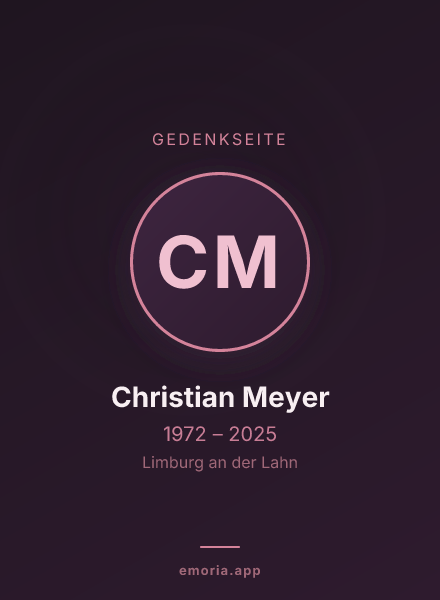 Gedenkportrait von Christian Meyer