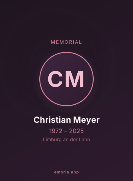 Memorial portrait of Christian Meyer
