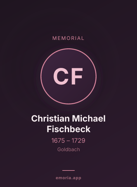 Memorial portrait of Christian Michael Fischbeck
