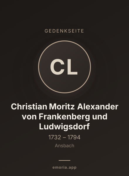 Gedenkportrait von Christian Moritz Alexander von Frankenberg und Ludwigsdorf