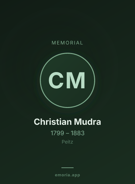 Memorial portrait of Christian Mudra