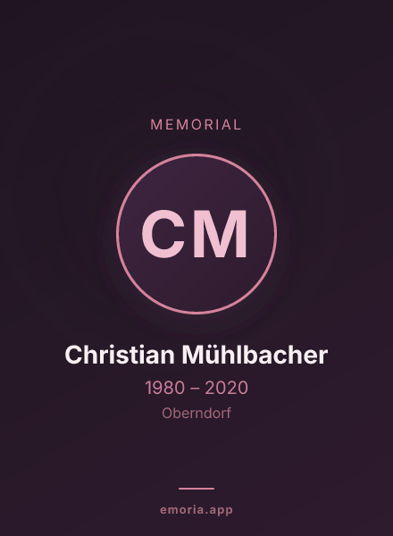 Memorial portrait of Christian Mühlbacher