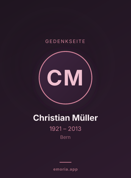 Gedenkportrait von Christian Müller
