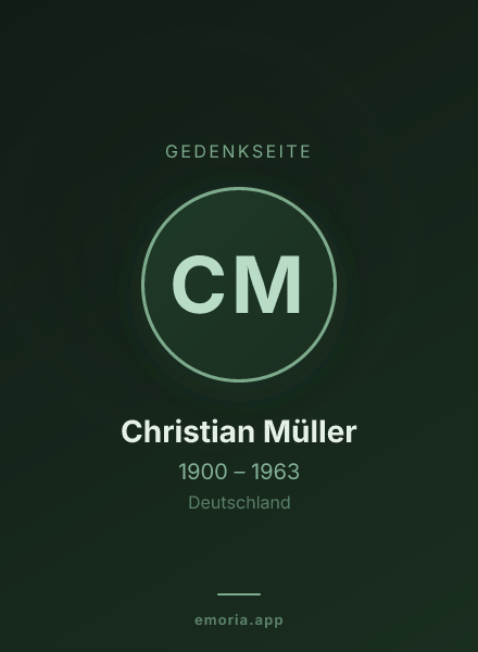 Gedenkportrait von Christian Müller