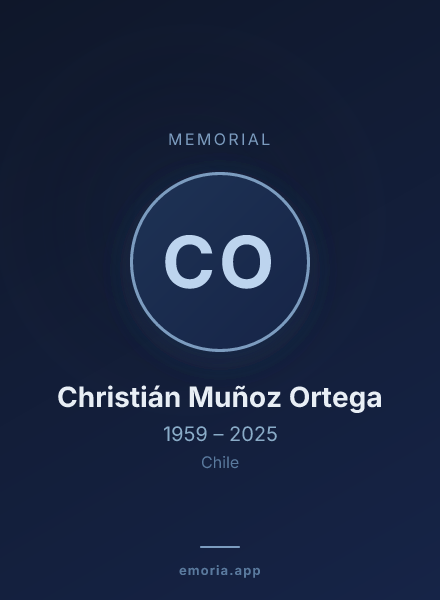 Memorial portrait of Christián Muñoz Ortega