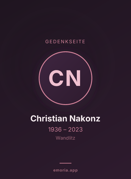 Gedenkportrait von Christian Nakonz