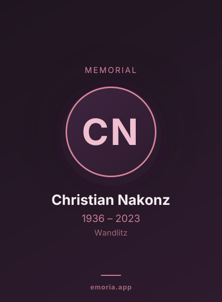 Memorial portrait of Christian Nakonz