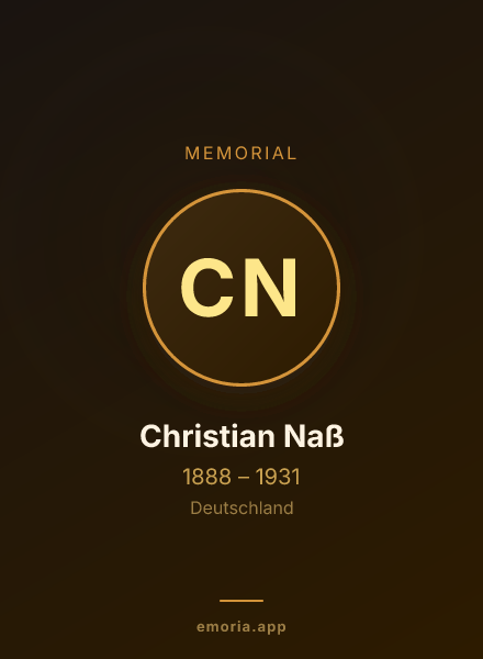 Memorial portrait of Christian Naß