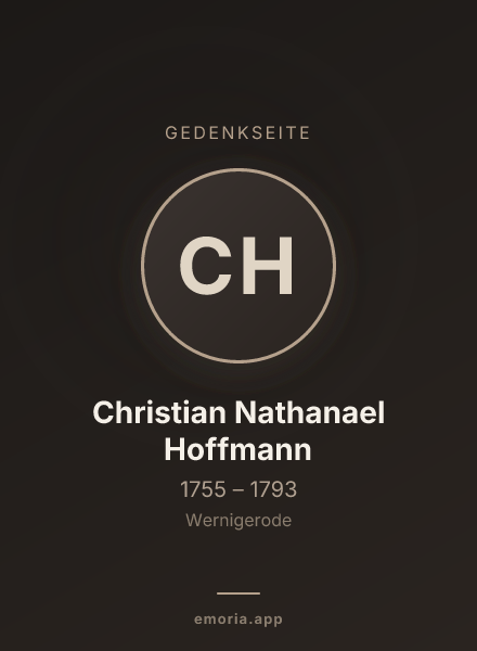 Gedenkportrait von Christian Nathanael Hoffmann