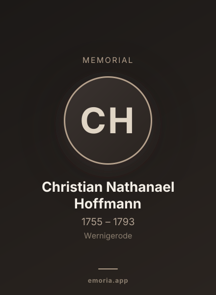 Memorial portrait of Christian Nathanael Hoffmann