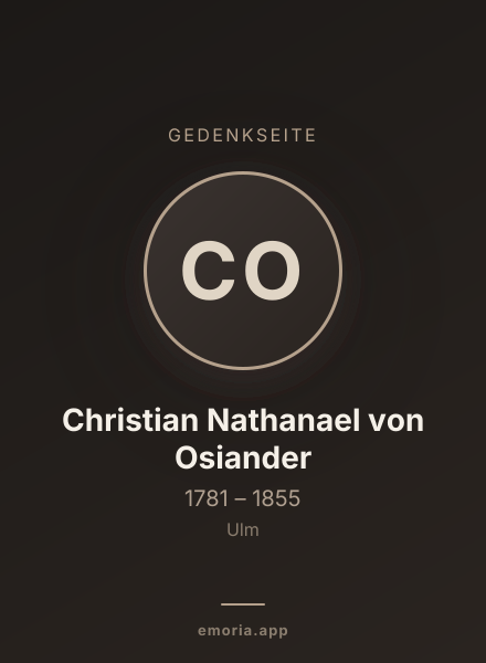 Gedenkportrait von Christian Nathanael von Osiander