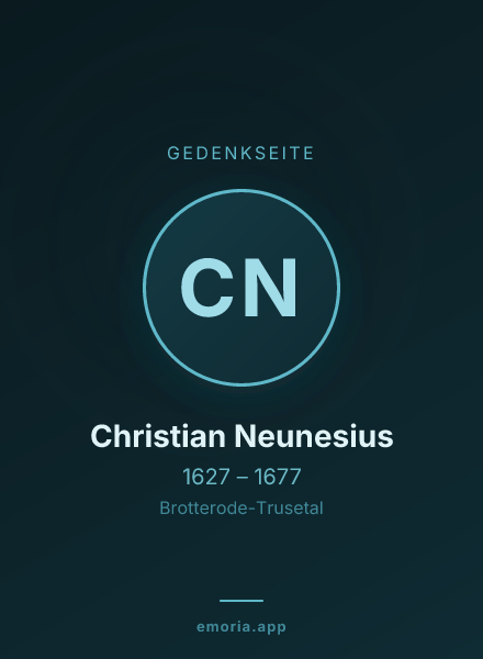 Gedenkportrait von Christian Neunesius