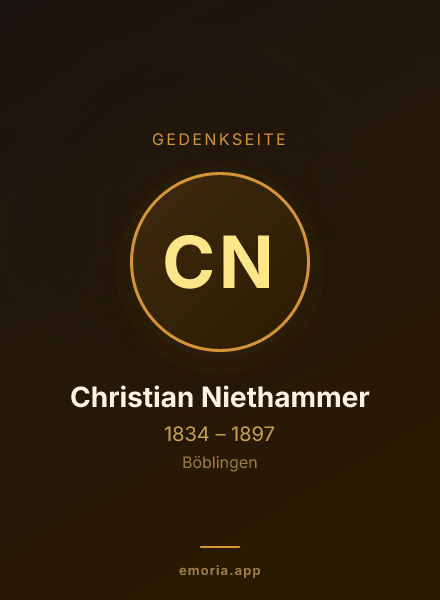 Gedenkportrait von Christian Niethammer