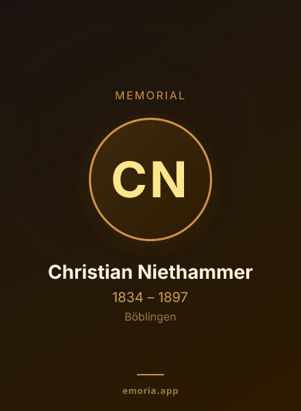Memorial portrait of Christian Niethammer