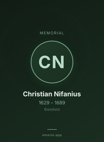Memorial portrait of Christian Nifanius