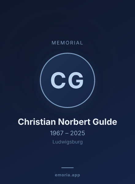 Memorial portrait of Christian Norbert Gulde