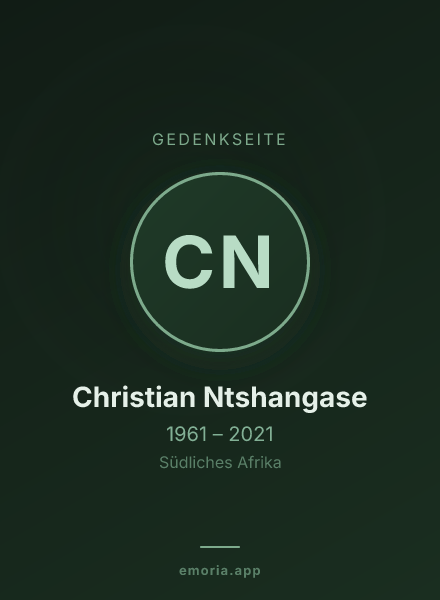 Gedenkportrait von Christian Ntshangase