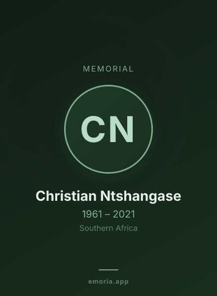 Memorial portrait of Christian Ntshangase