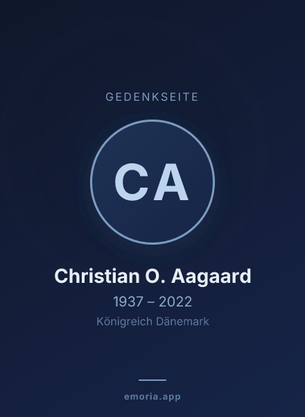 Gedenkportrait von Christian O. Aagaard