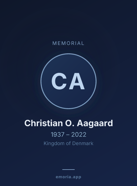 Memorial portrait of Christian O. Aagaard