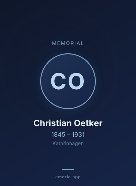 Memorial portrait of Christian Oetker