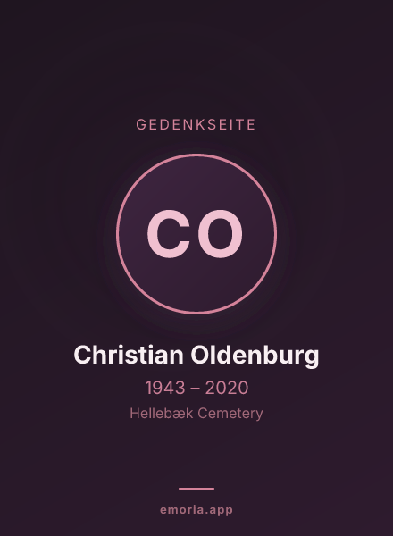 Gedenkportrait von Christian Oldenburg