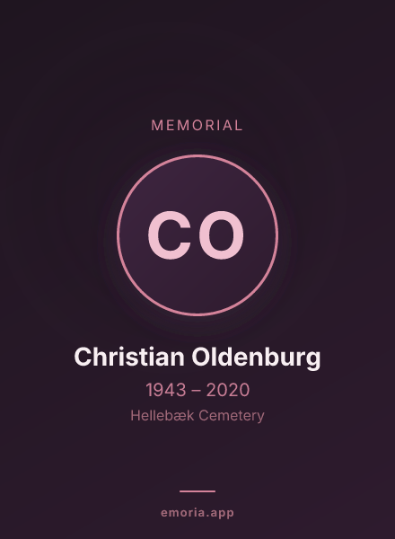 Memorial portrait of Christian Oldenburg