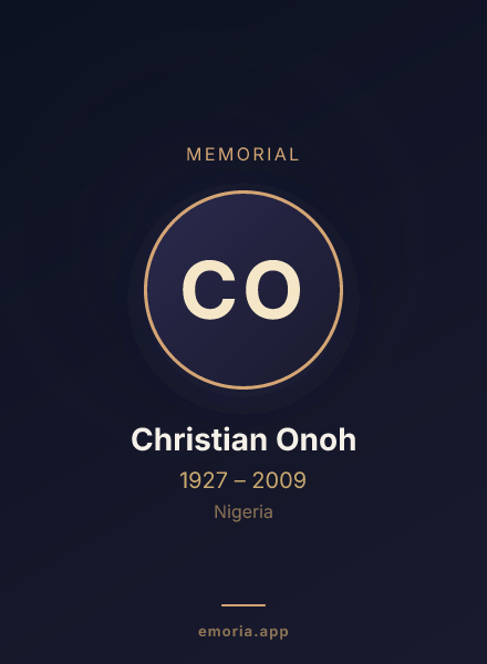 Memorial portrait of Christian Onoh
