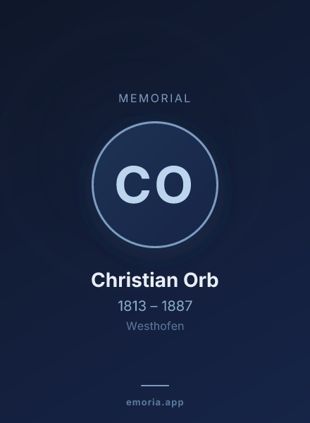 Memorial portrait of Christian Orb