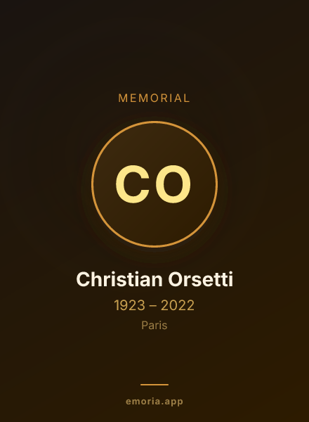 Memorial portrait of Christian Orsetti