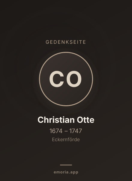 Gedenkportrait von Christian Otte